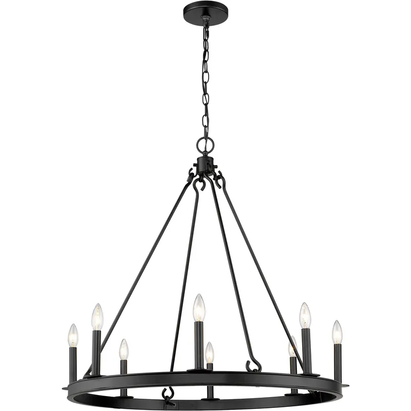 Barclay 8 Light 33 inch Matte Black Chandelier Ceiling Light