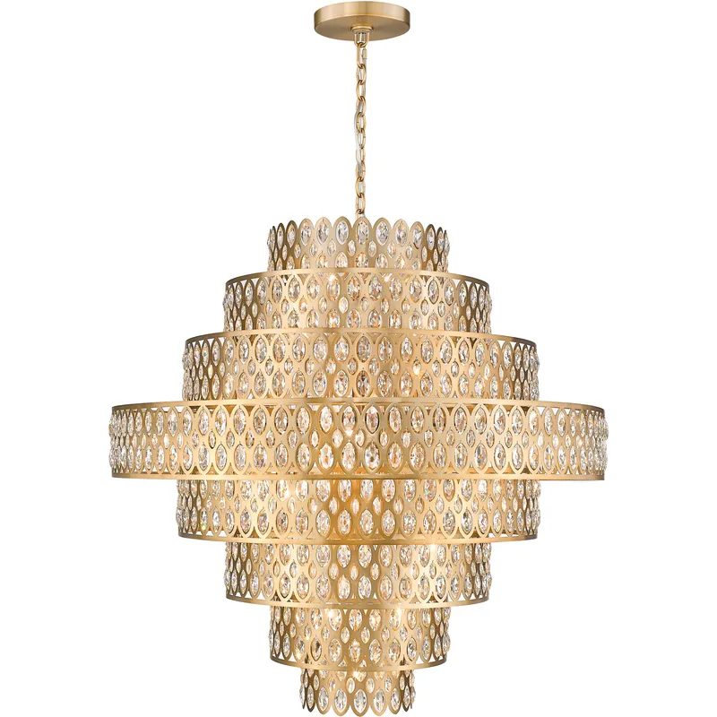 Dealey 25 Light 44.75 inch Heirloom Brass Chandelier Ceiling Light