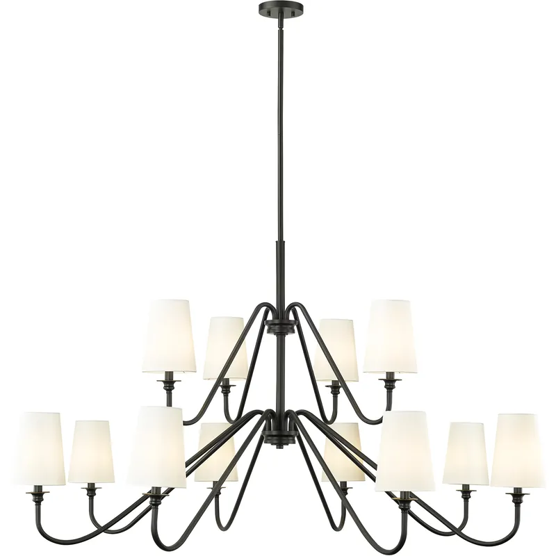 Gianna 12 Light 60.25 inch Matte Black Chandelier Ceiling Light