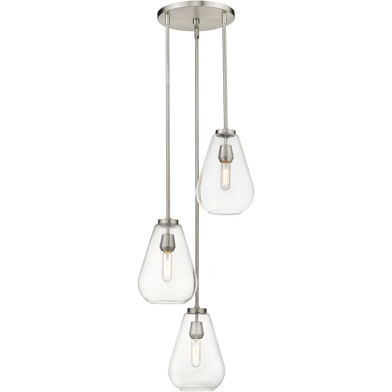 Ayra 3 Light 18 inch Brushed Nickel Chandelier Ceiling Light