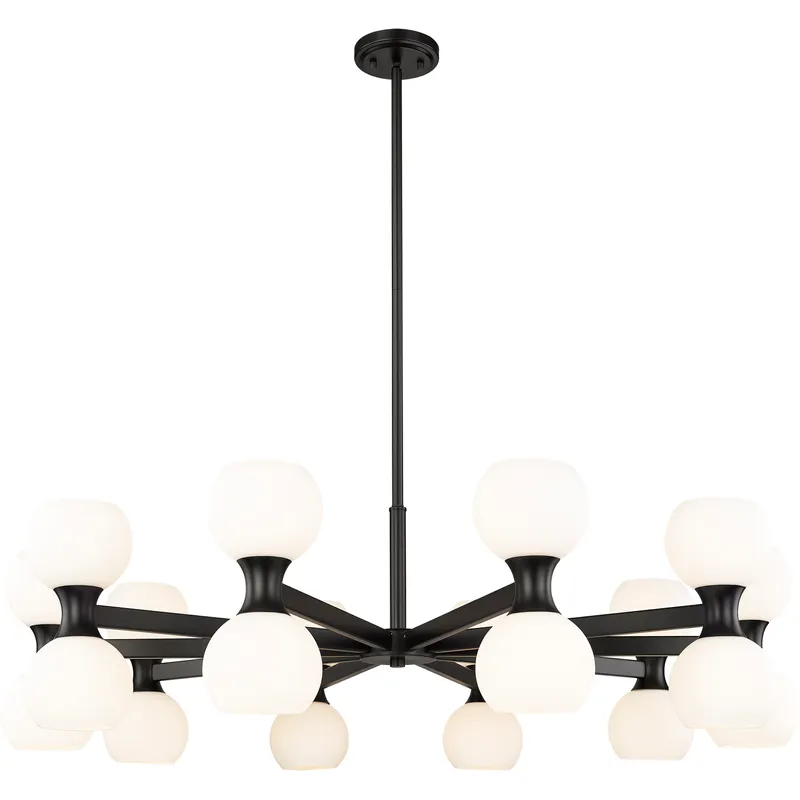Artemis 20 Light 42 inch Matte Black Chandelier Ceiling Light