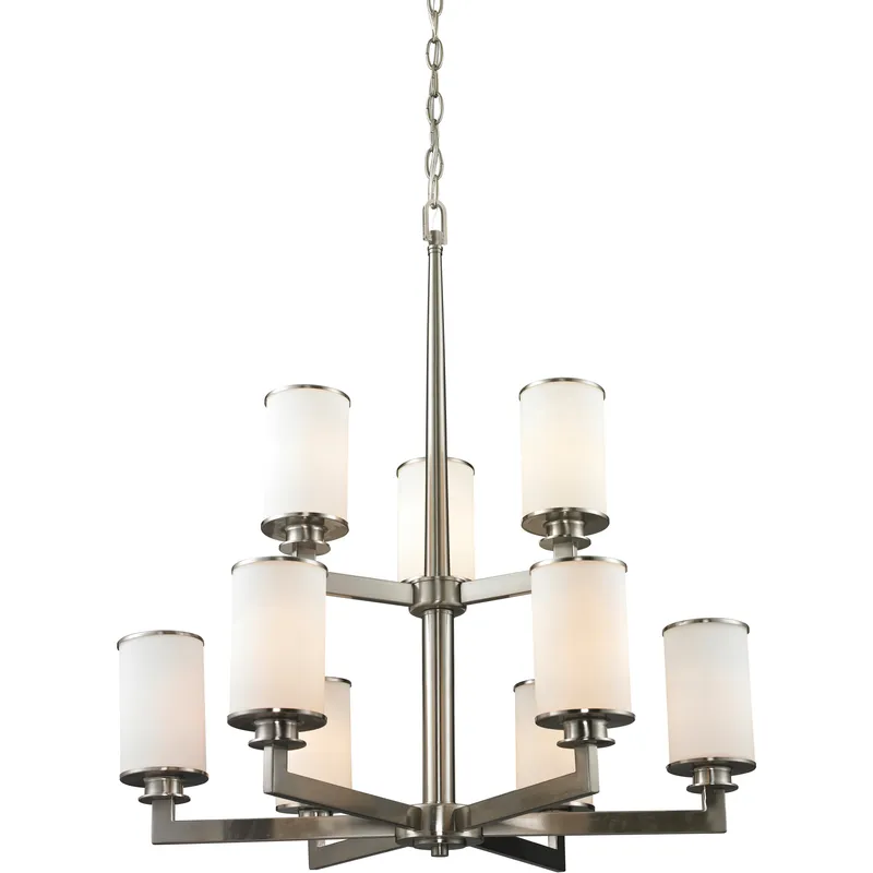 Savannah 9 Light 29 inch Brushed Nickel Chandelier Ceiling Light
