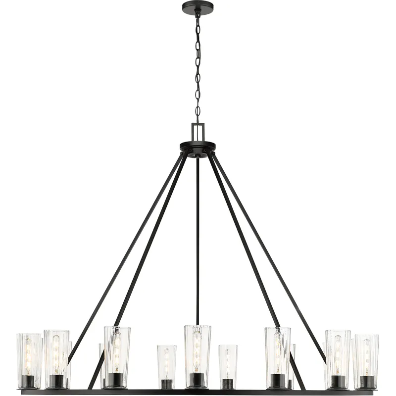 Titus 15 Light 62.5 inch Matte Black Chandelier Ceiling Light