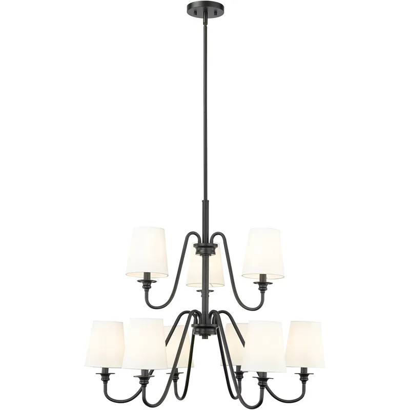Gianna 9 Light 32 inch Matte Black Chandelier Ceiling Light