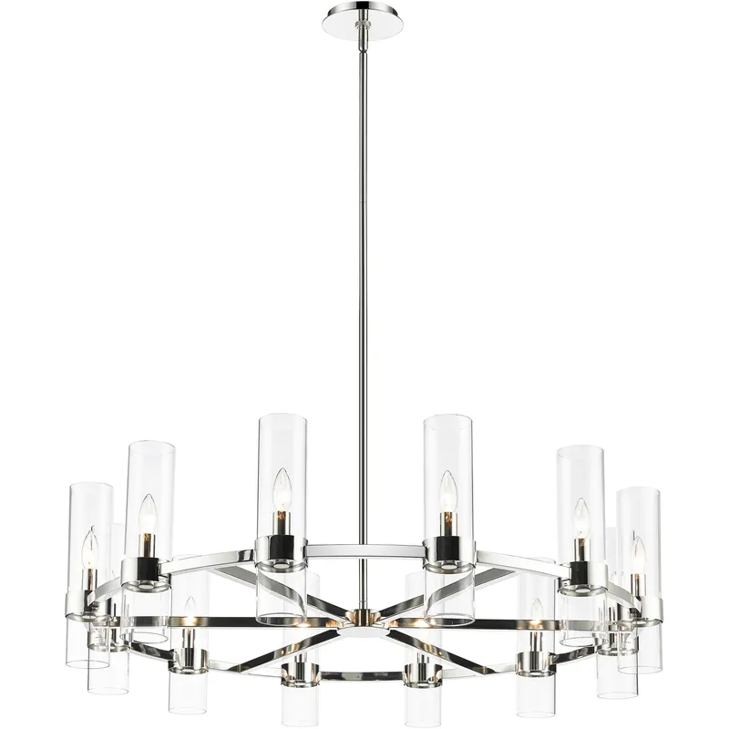 Datus 12 Light 43.5 inch Polished Nickel Chandelier Ceiling Light