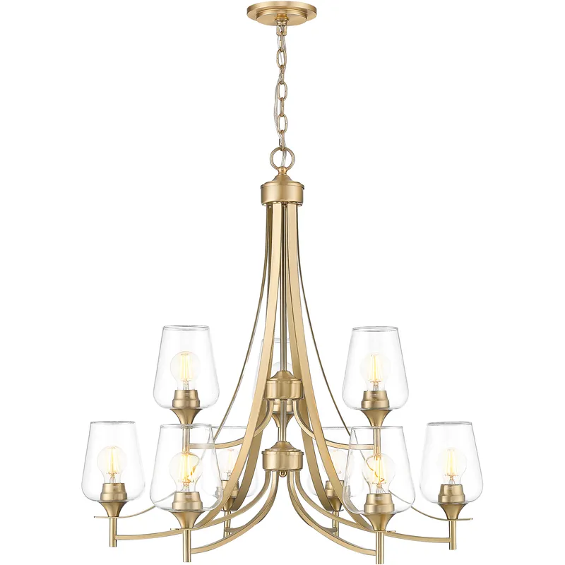 Joliet 9 Light 31 inch Burnished Brass Chandelier Ceiling Light