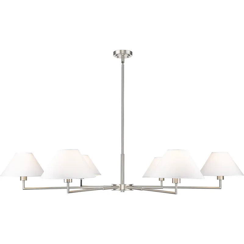 Leila 6 Light 63 inch Brushed Nickel Chandelier Ceiling Light