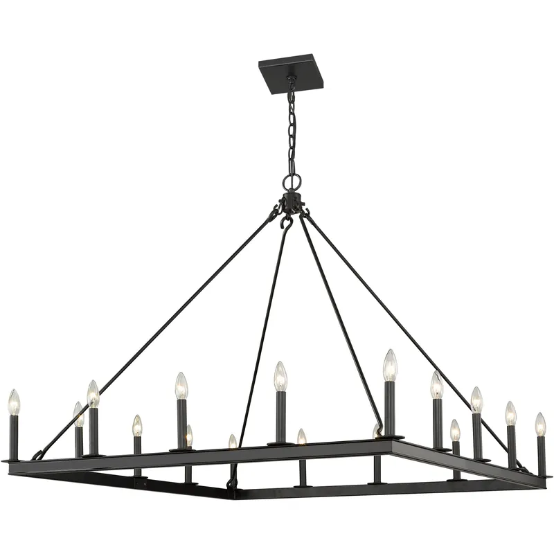 Barclay 16 Light 45 inch Matte Black Chandelier Ceiling Light