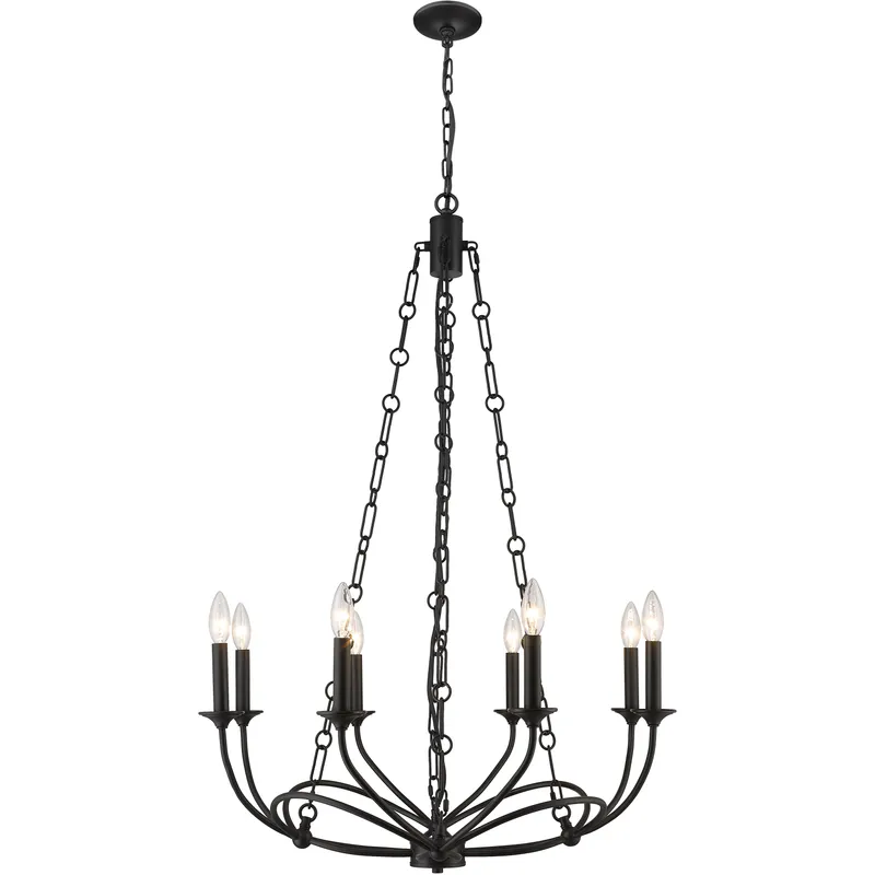 Arabella 8 Light 28 inch Matte Black Chandelier Ceiling Light