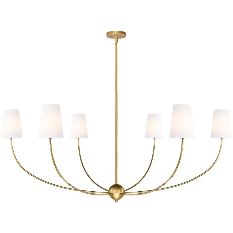 Shannon 6 Light 62 inch Rubbed Brass Chandelier Ceiling Light