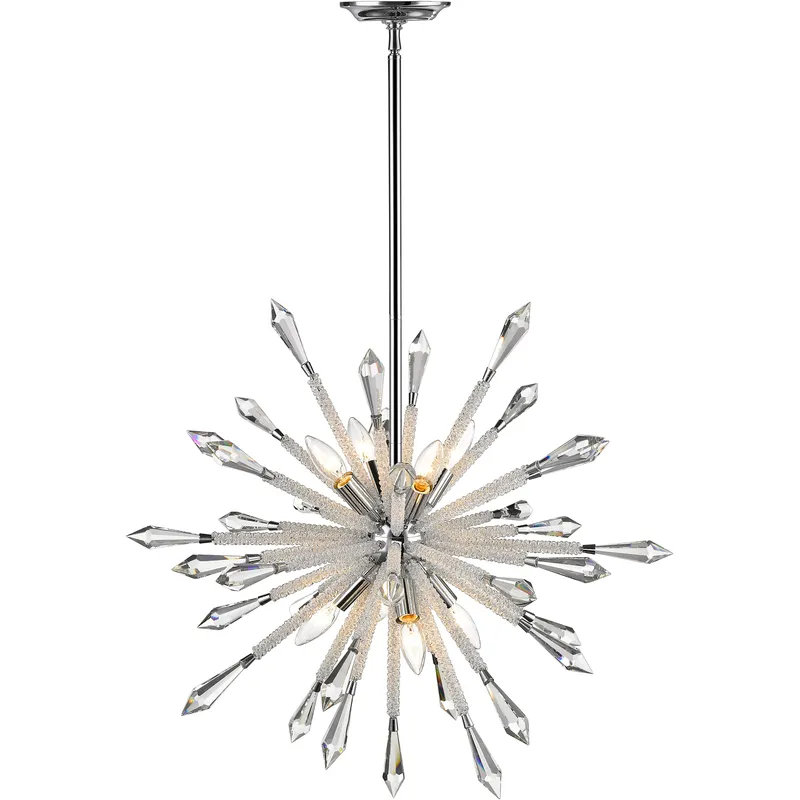 Soleia 8 Light 26.63 inch Chrome Chandelier Ceiling Light in 15.5