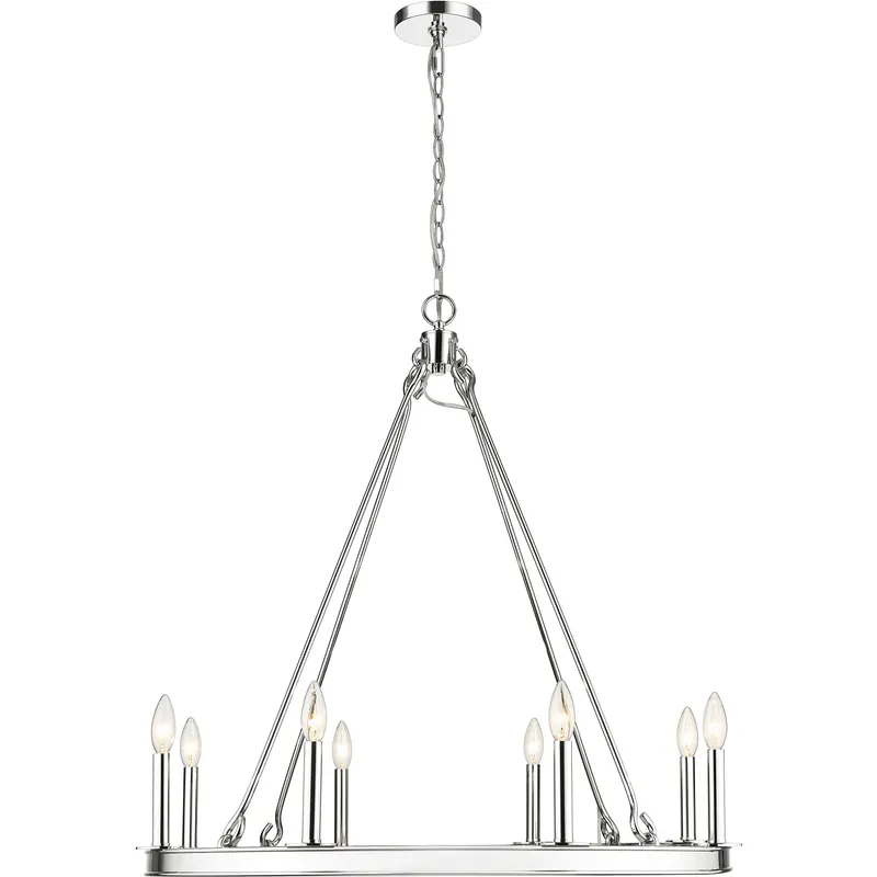 Barclay 8 Light 33 inch Polished Nickel Chandelier Ceiling Light