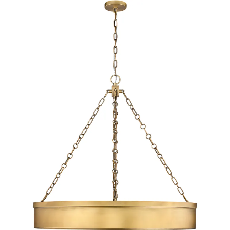 Anders LED 33 inch Rubbed Brass Chandelier Ceiling Light