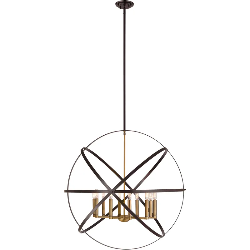 Cavallo 10 Light 36 inch Hammered Bronze and Olde Brass Chandelier Ceiling Light