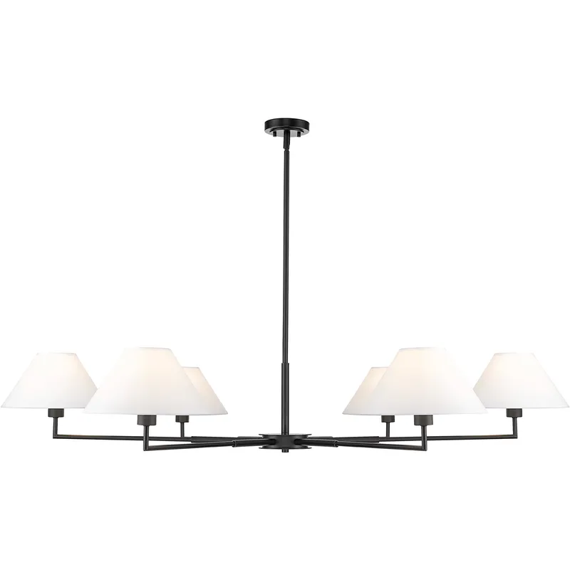 Leila 6 Light 63 inch Matte Black Chandelier Ceiling Light