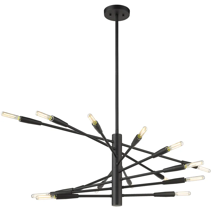 Ascension 16 Light 32 inch Matte Black Chandelier Ceiling Light
