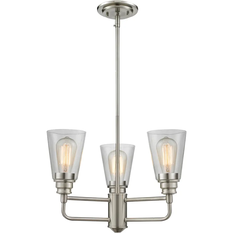 Annora 3 Light 19 inch Brushed Nickel Chandelier Ceiling Light