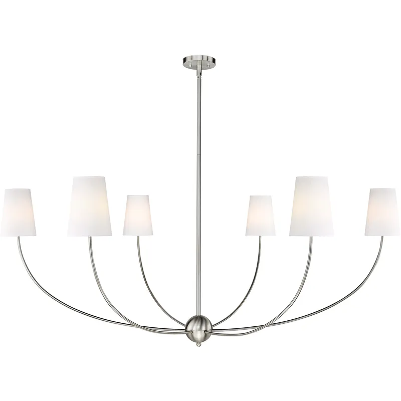 Shannon 6 Light 62 inch Brushed Nickel Chandelier Ceiling Light