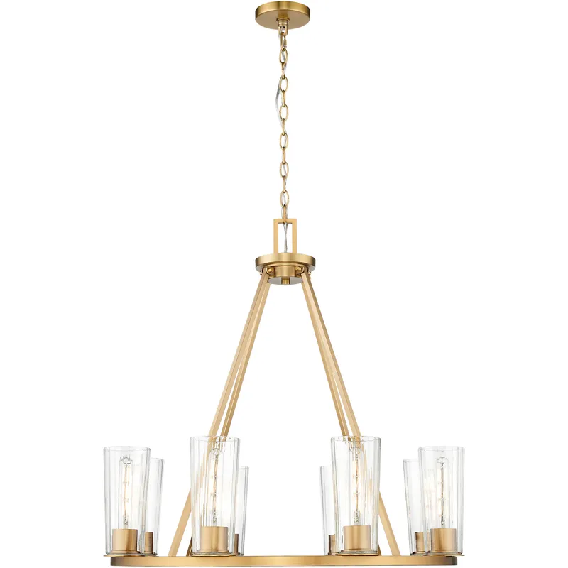 Titus 8 Light 33 inch Modern Gold Chandelier Ceiling Light