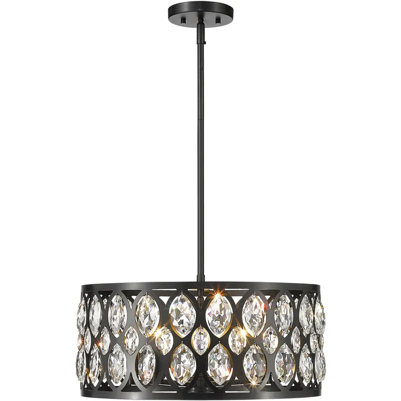 Dealey 5 Light 19.25 inch Matte Black Chandelier Ceiling Light