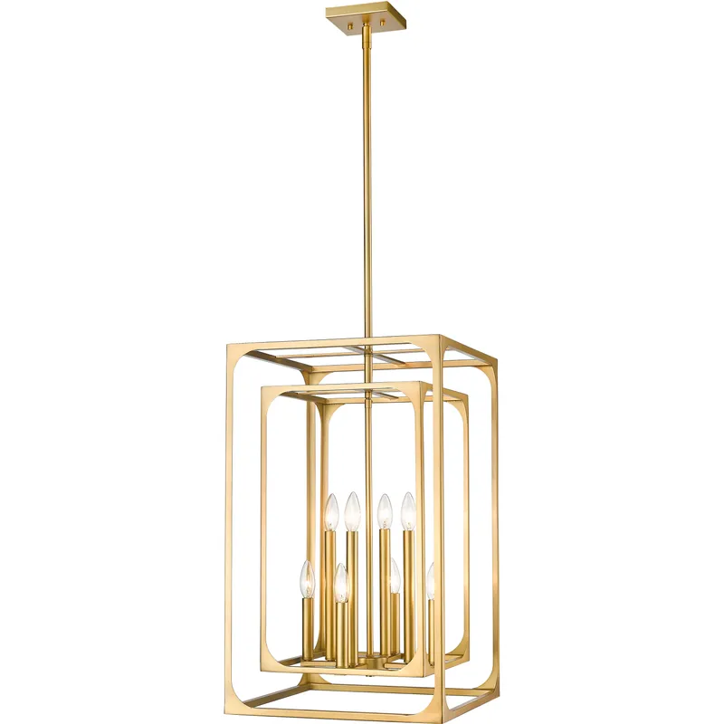 Easton 8 Light 16.5 inch Rubbed Brass Chandelier Ceiling Light
