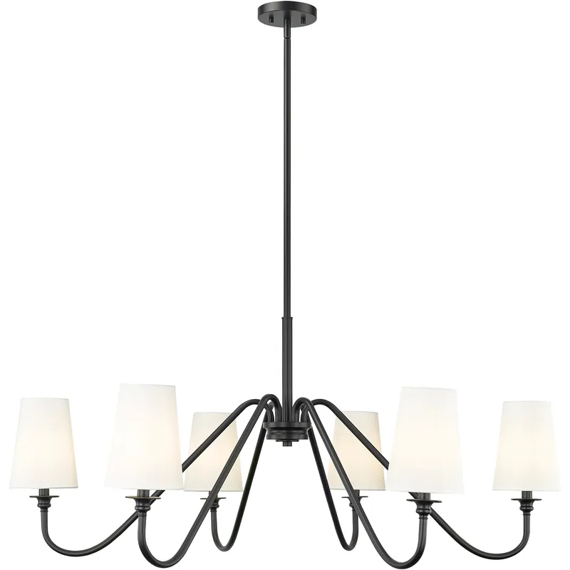 Gianna 6 Light 46.25 inch Matte Black Chandelier Ceiling Light