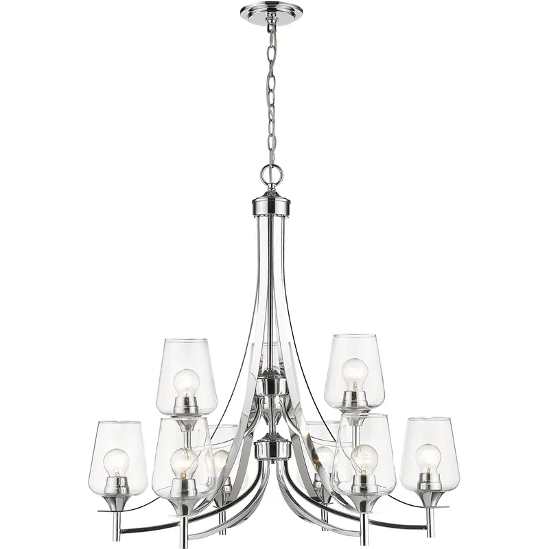 Joliet 9 Light 31 inch Chrome Chandelier Ceiling Light
