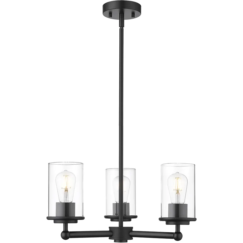 Thayer 3 Light 19 inch Matte Black Chandelier Ceiling Light