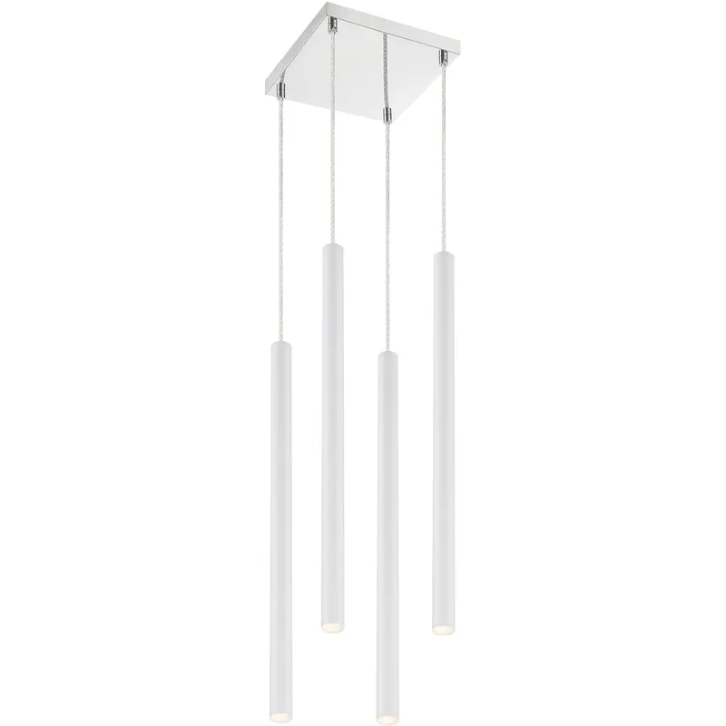 Forest LED 9.5 inch Chrome Chandelier Ceiling Light in Matte White Steel