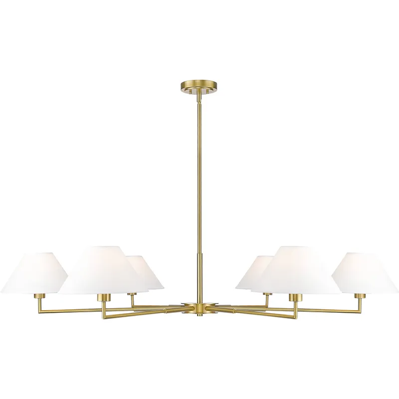 Leila 6 Light 63 inch Luxe Gold Chandelier Ceiling Light