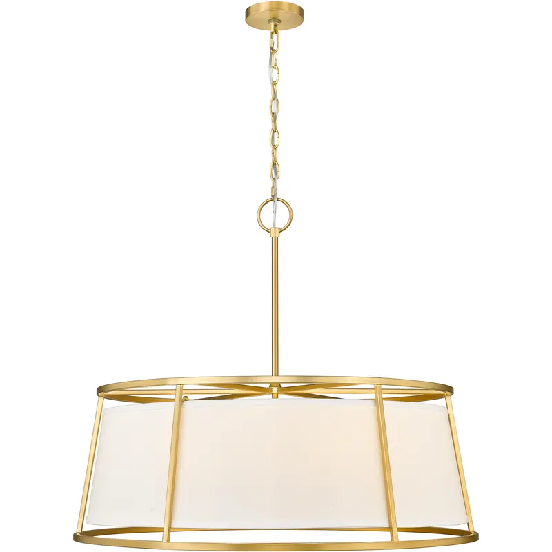 Lenyx 8 Light 32 inch Rubbed Brass Chandelier Ceiling Light