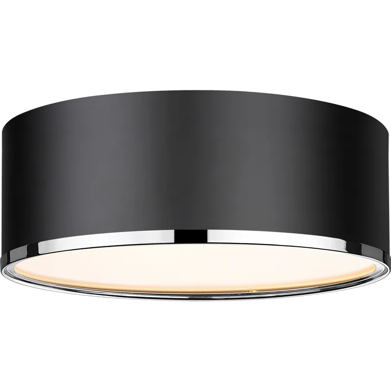 Arlo 3 Light 16 inch Matte Black and Chrome Flush Mount Ceiling Light