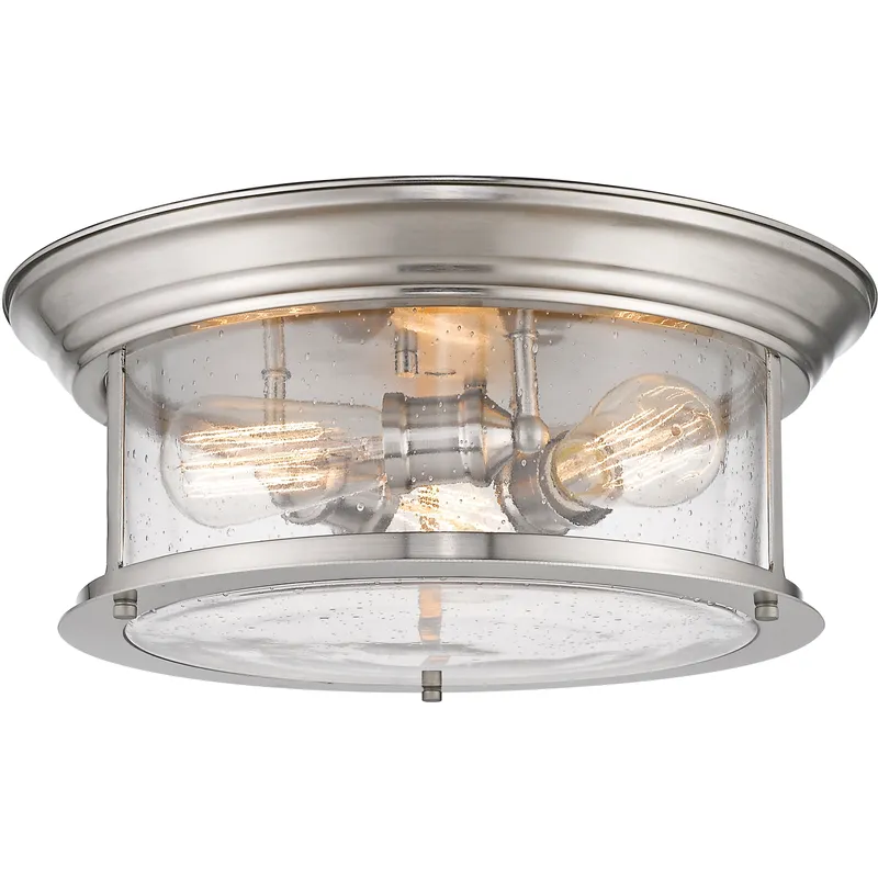 Sonna 3 Light 15.5 inch Brushed Nickel Flush Mount Ceiling Light