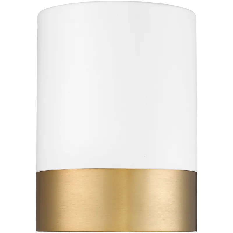 Algar LED 6 inch Matte White and Modern Gold Flush Mount Ceiling Light