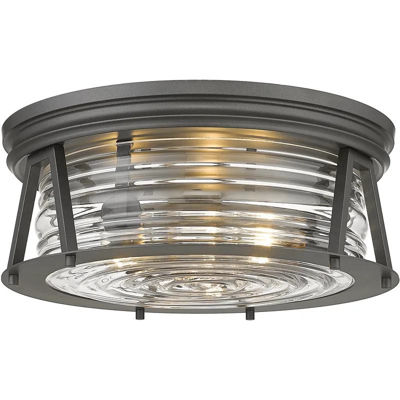 Cape Harbor 3 Light 16 inch Bronze Flush Mount Ceiling Light