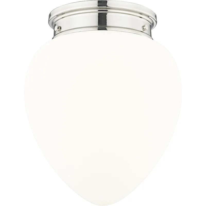Gideon 1 Light 12.5 inch Polished Nickel Flush Mount Ceiling Light