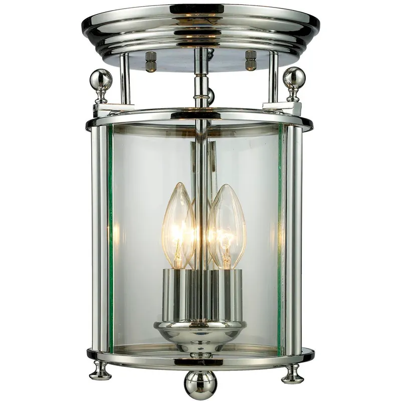 Wyndham 3 Light 8.5 inch Chrome Flush Mount Ceiling Light