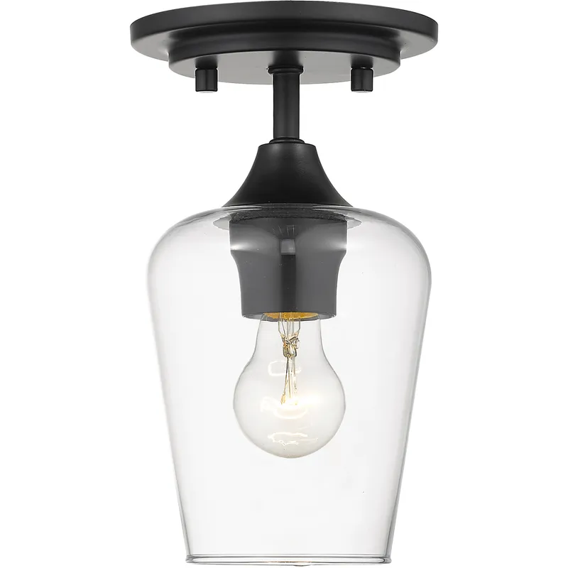 Joliet 1 Light 5.5 inch Matte Black Flush Mount Ceiling Light