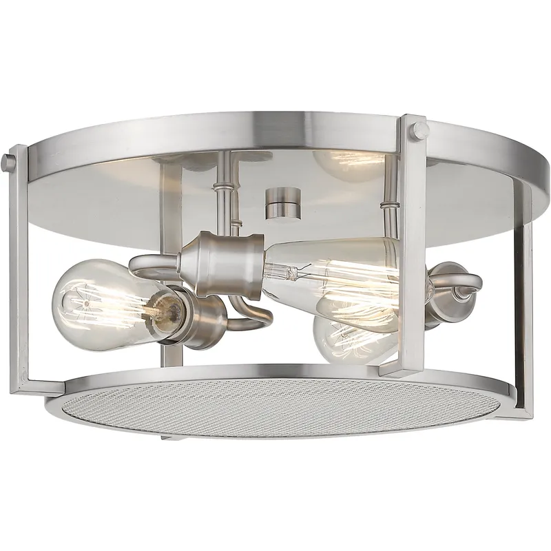Halcyon 3 Light 16.25 inch Brushed Nickel Flush Mount Ceiling Light
