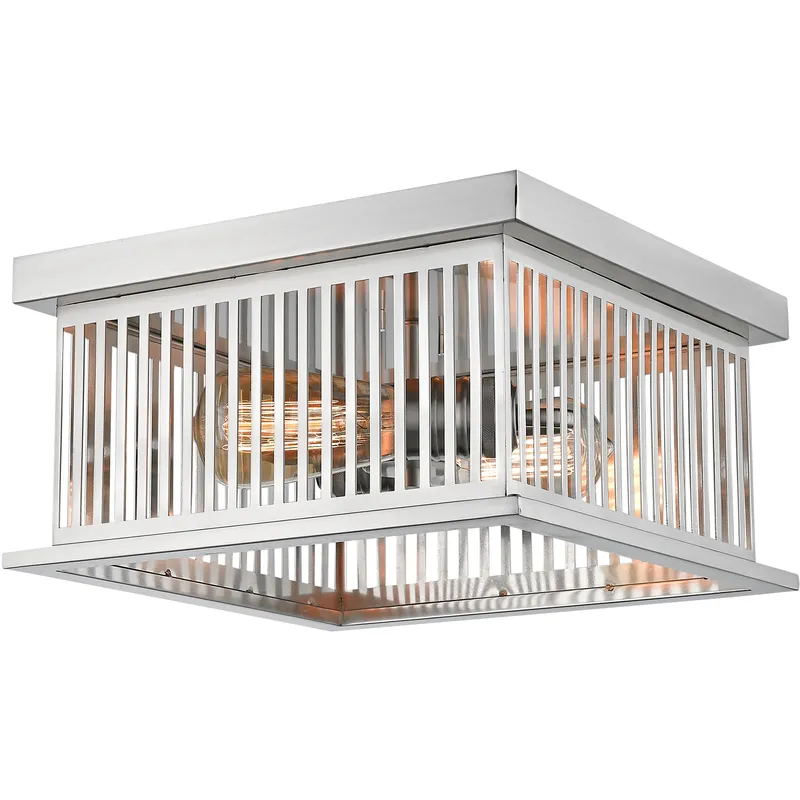 Camellia 2 Light 12 inch Brushed Nickel Flush Mount Ceiling Light in Brushed Nickel Steel