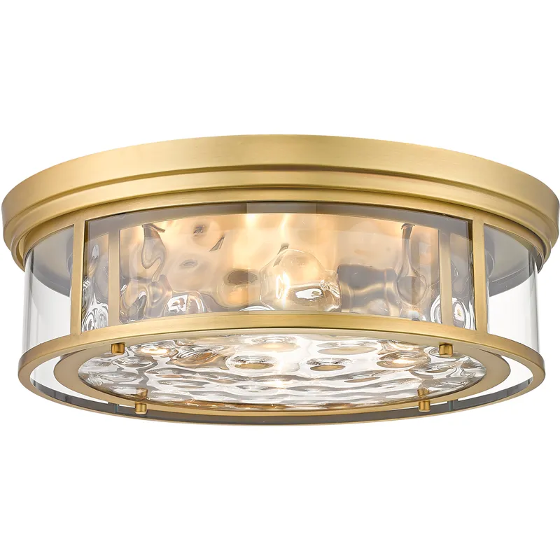 Clarion 4 Light 20.75 inch Rubbed Brass Flush Mount Ceiling Light in Rubbed Bronze
