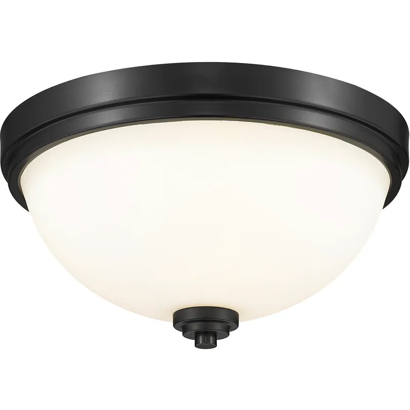 Ashton 2 Light 13 inch Matte Black Flush Mount Ceiling Light in 4