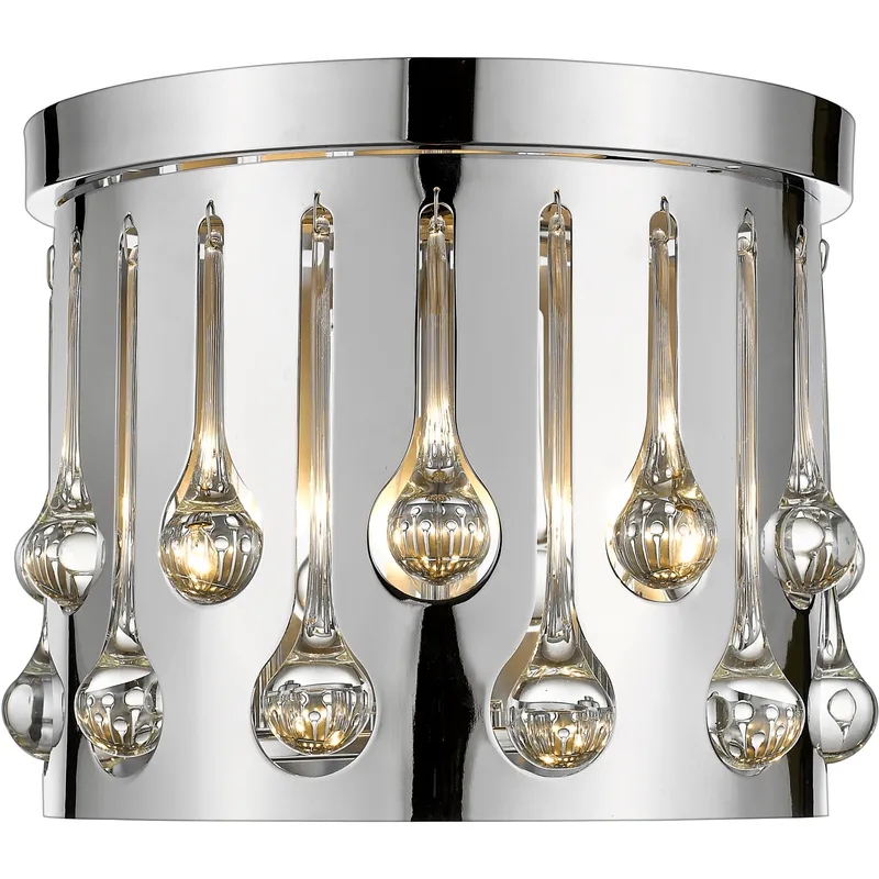 Oberon 3 Light 13 inch Chrome Flush Mount Ceiling Light