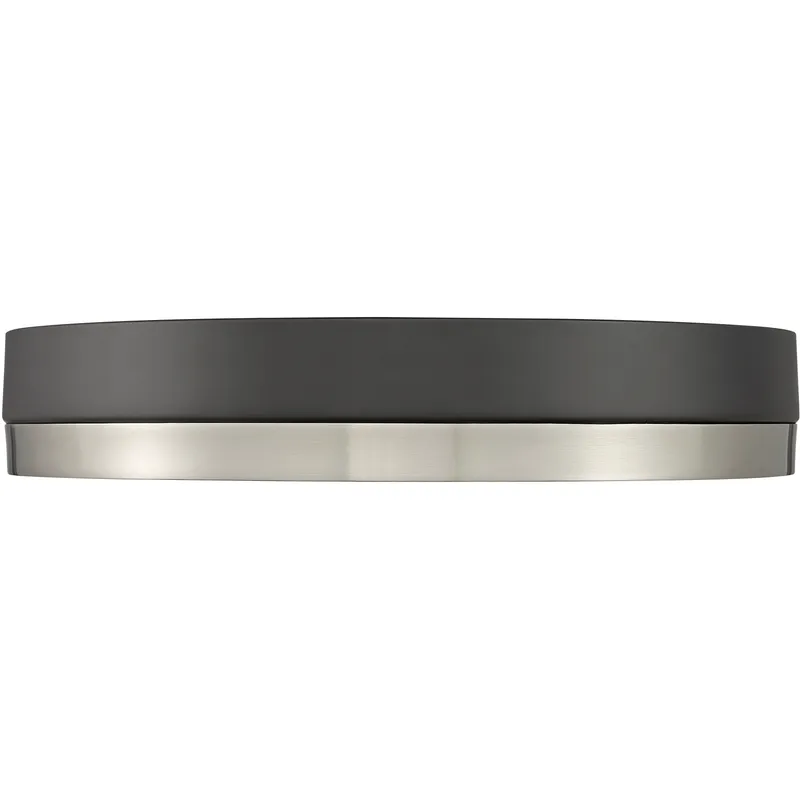 Algar LED 16 inch Matte Black and Brushed Nickel Flush Mount Ceiling Light