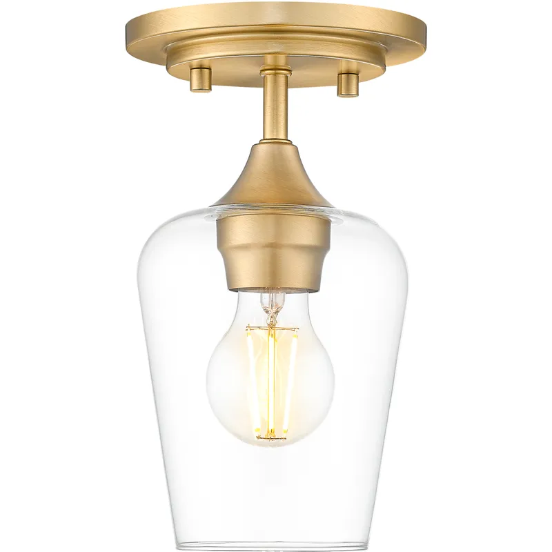Joliet 1 Light 5.5 inch Burnished Brass Flush Mount Ceiling Light