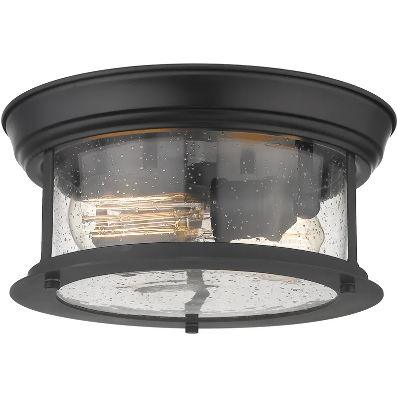 Sonna 2 Light 11 inch Matte Black Flush Mount Ceiling Light
