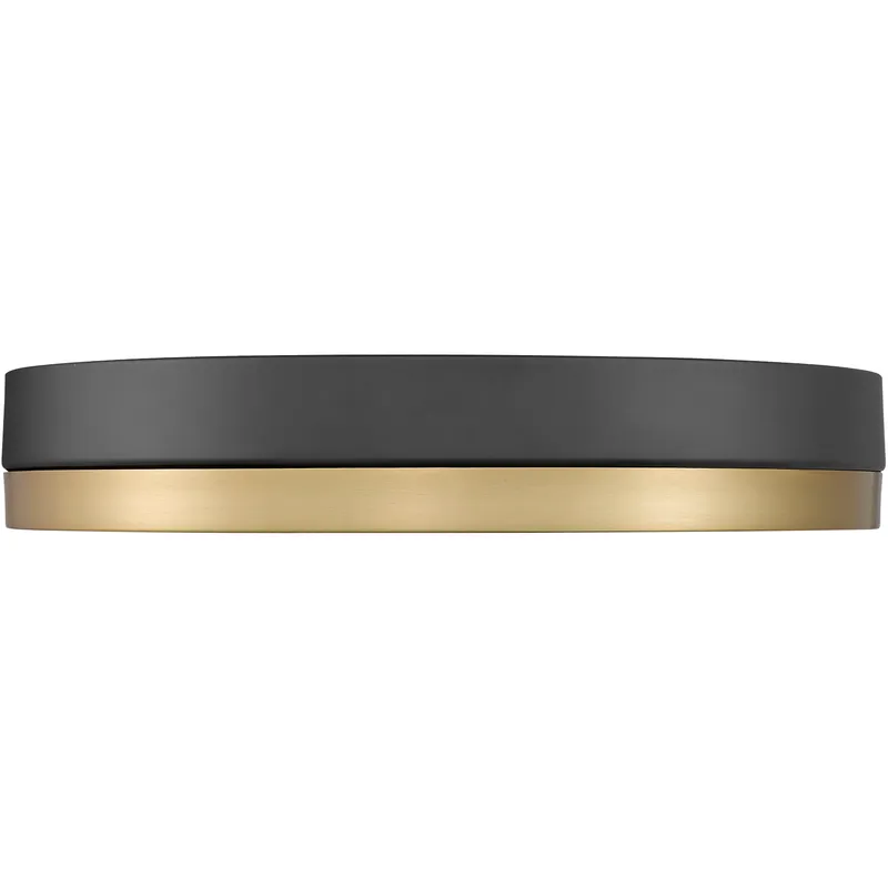 Algar LED 16 inch Matte Black and Modern Gold Flush Mount Ceiling Light
