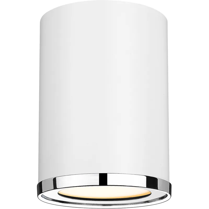 Arlo 1 Light 5.25 inch Matte White and Chrome Flush Mount Ceiling Light