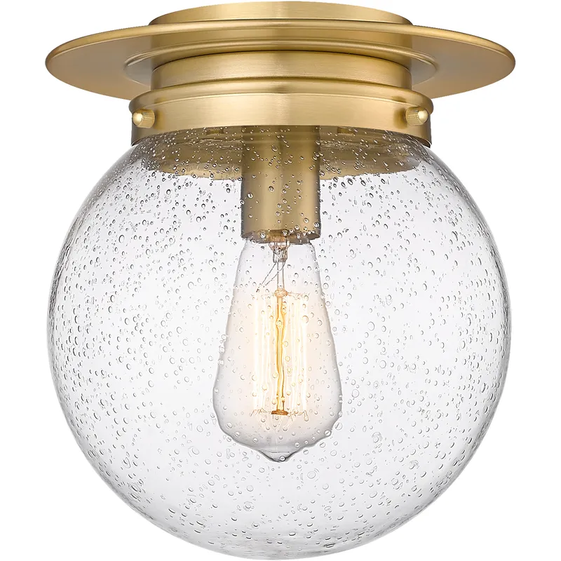 Calhoun 1 Light 9 inch Heritage Brass Flush Mount Ceiling Light