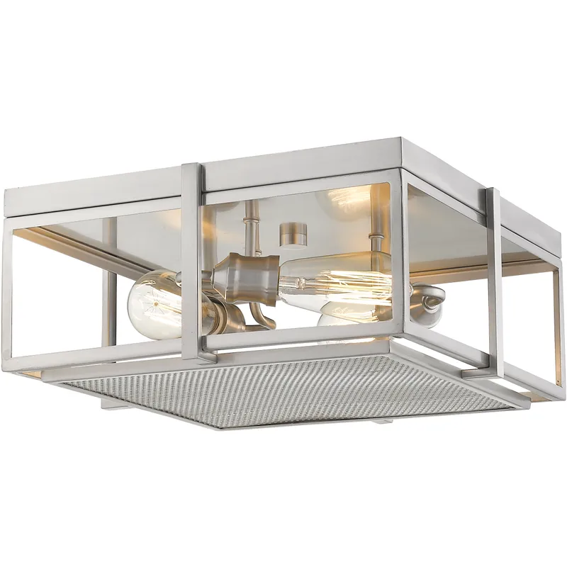 Halcyon 3 Light 15.75 inch Brushed Nickel Flush Mount Ceiling Light